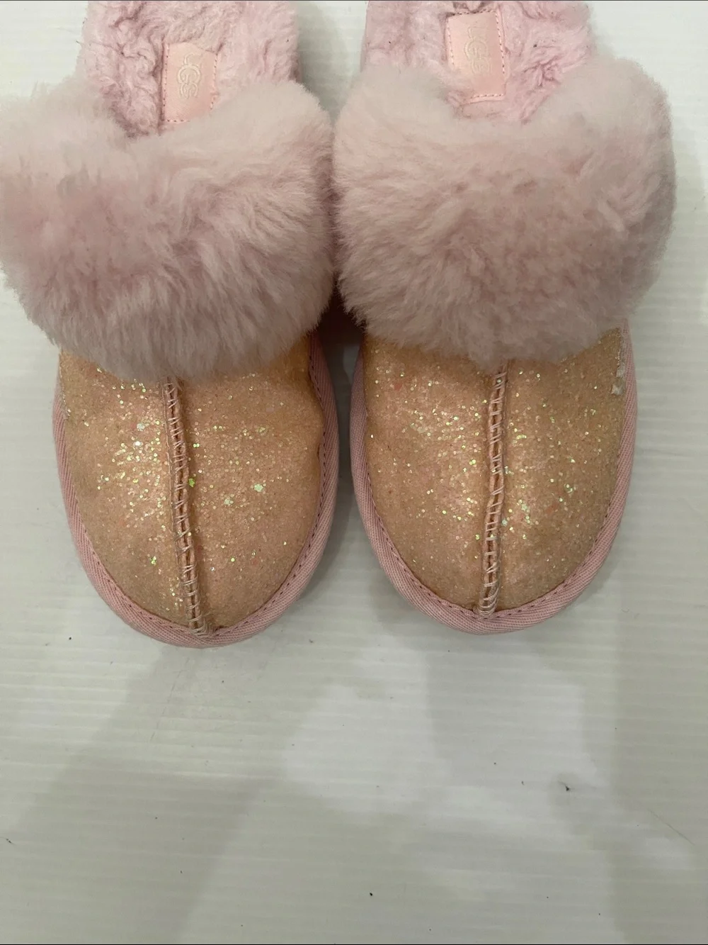 UGG Winter Pink Glitter Slippers Girls Size 3